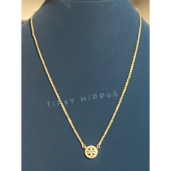 Tory Burch Gold Miller Pave Necklace - Picture 3 of 6